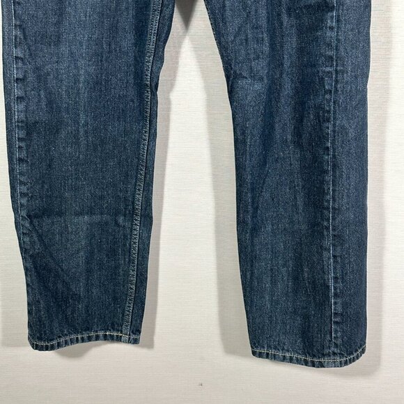 Levis 505 Jeans Mens 38 Dark Wash Cotton 5 Pocket Straight Leg - Picture 3 of 9